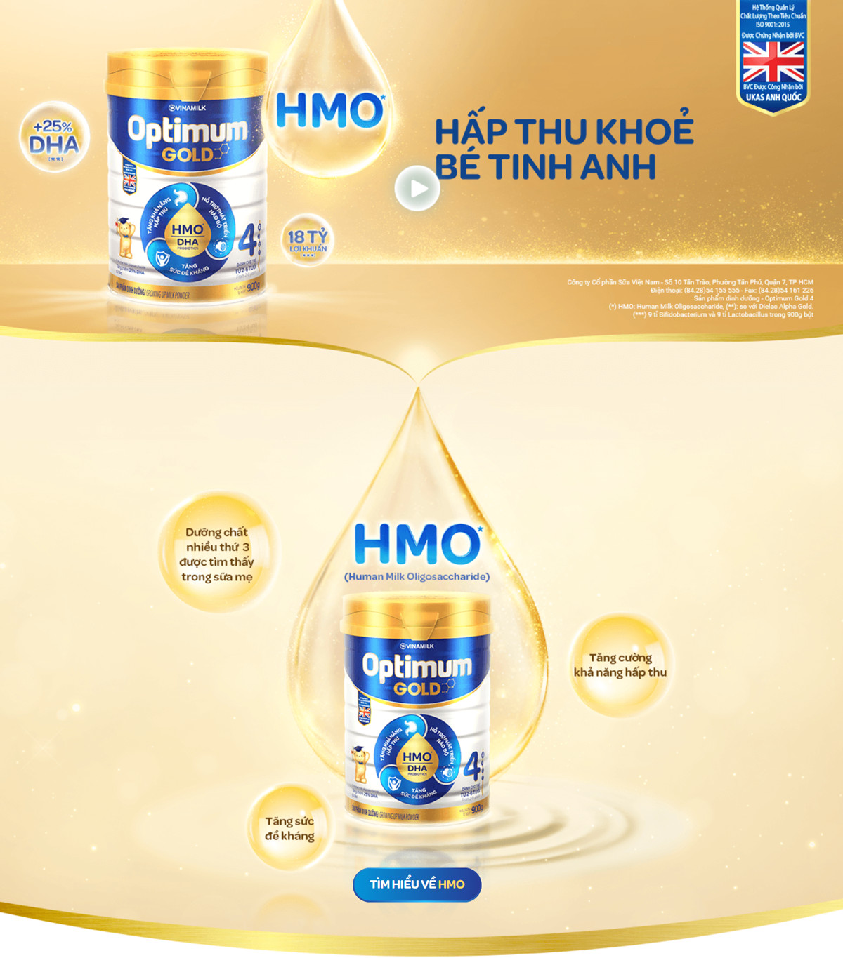 (HSD T3-2028) (Mẫu Mới + Có Tích Điểm) Sữa Bột Vinamilk OPTIMUM GOLD 3 850g.