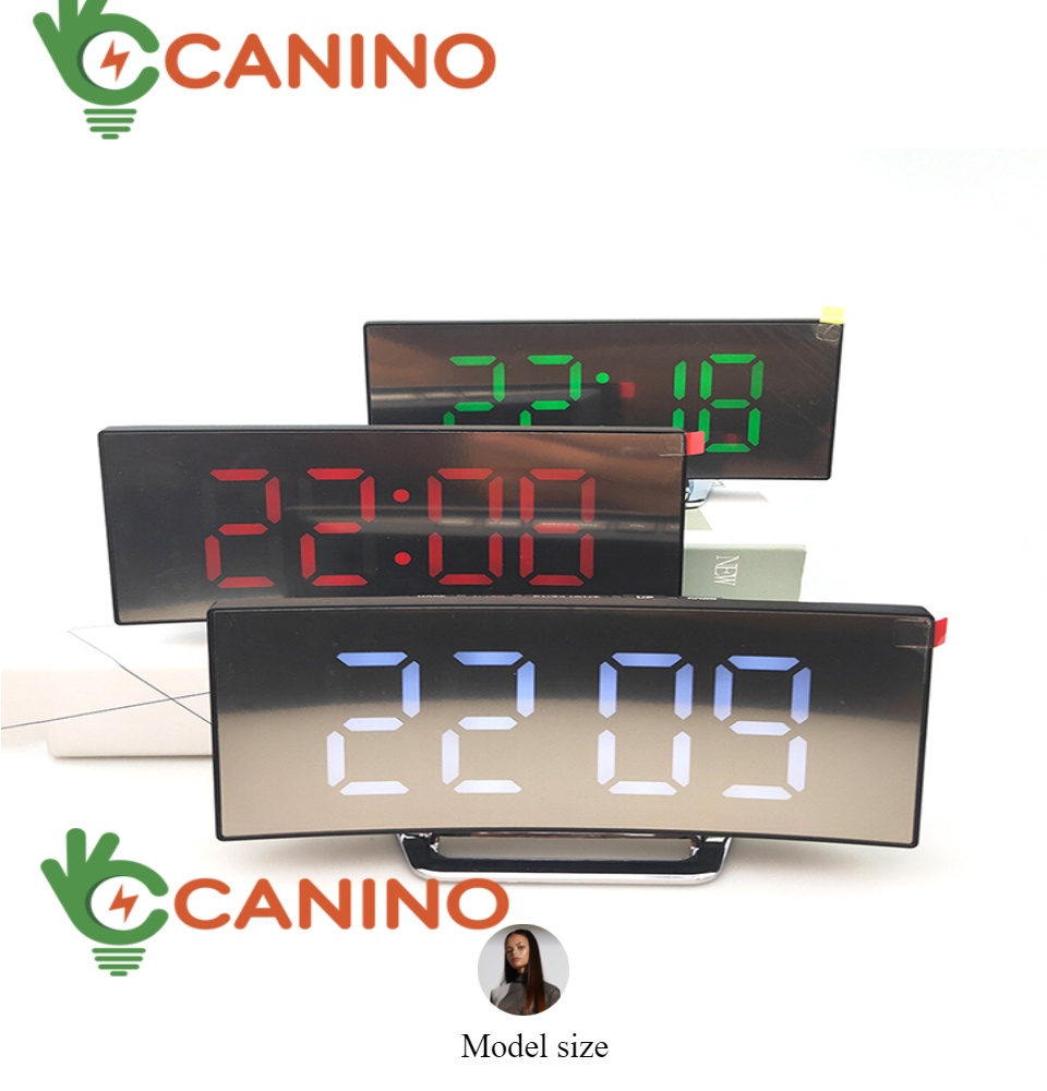 Đồng hồ LED LCD Miror Clock DT6507 mặt gương cong