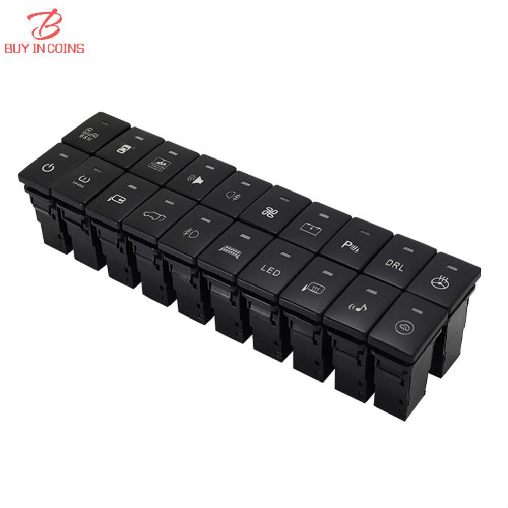 BC Đèn Sương Mù Công Suất LED DRL Cho Xe Hơi Nút Sưởi Gương Chiếu Hậu Công Tắc Phía Sau Đèn Xanh Lục Kèm Dây Cáp Cho Toyota Camry Prius Corolla