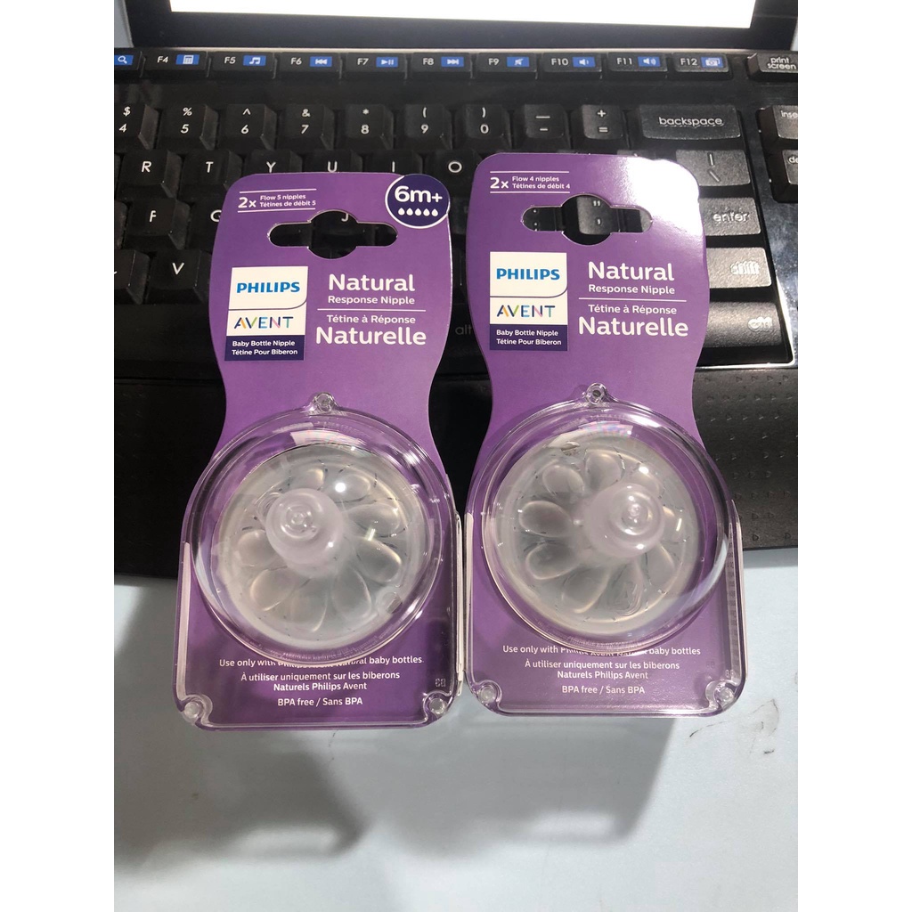 Set 2 núm ti Philips Avent Natural Response số 5 cho bé từ 6m+