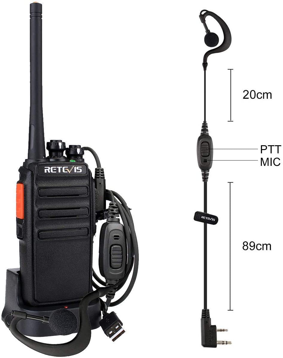 Retevis RT24 Two Way Radio PMR446 License-free Professional Two Way Radio  16 Channels Scan TOT with USB Charger and Earpieces (Black, Pair)  Lazada Singapore