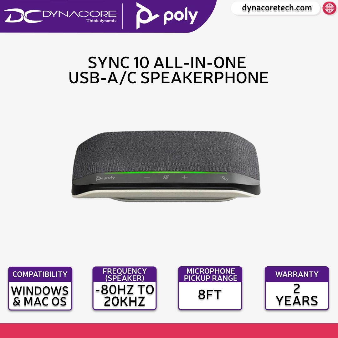 POLY PLANTRONICS SYNC 10 ALL-IN-ONE USB-A/C SPEAKERPHONE FOR HOME OFFICES |  Lazada Singapore