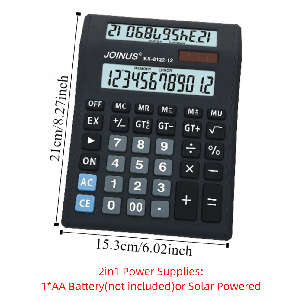 Useful Multifunctional Solar Dual-Screen Calculator Large Screen ...
