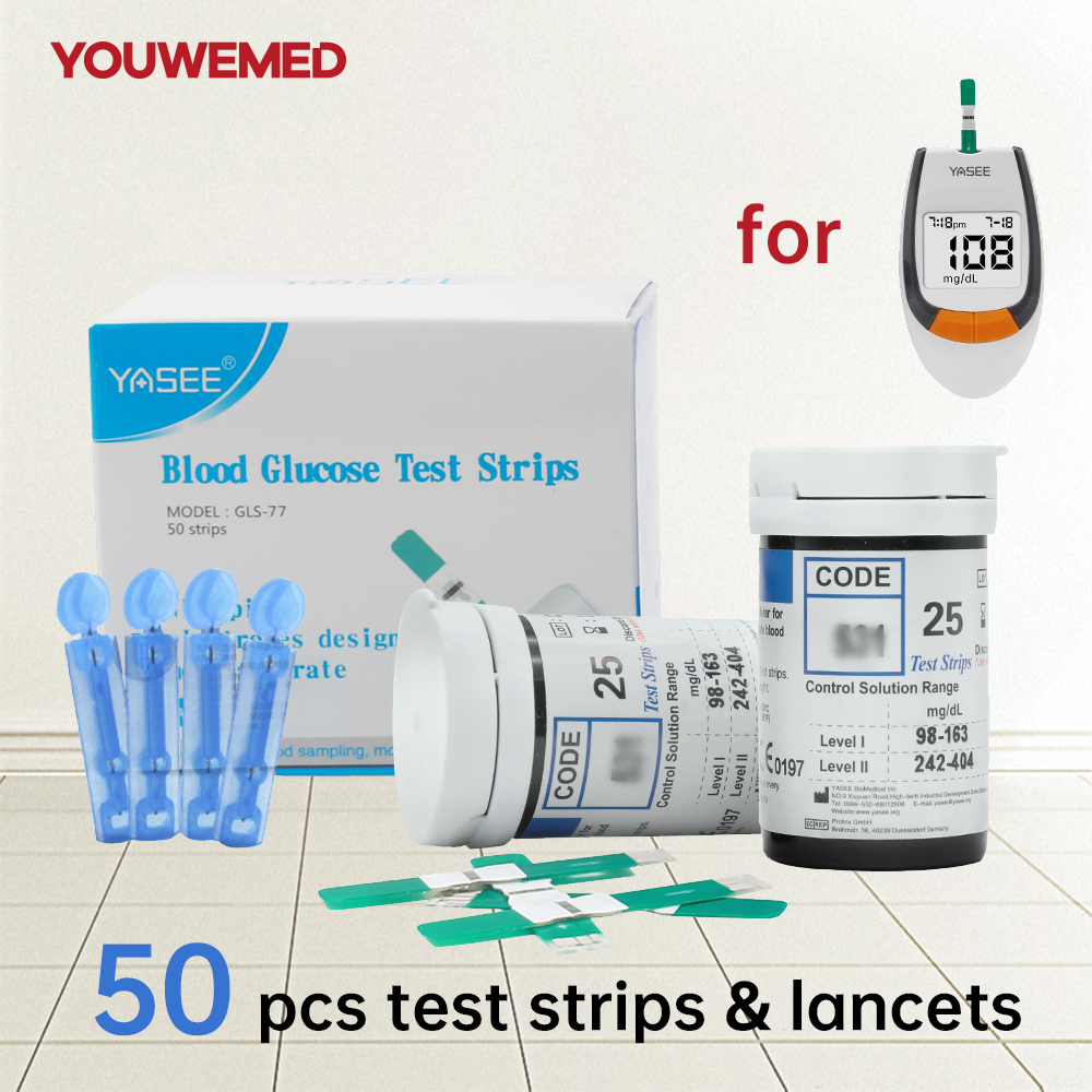 YASEE 77 Blood Glucose Meter Complete Kit 50PCS Blood Sugar Kit Blood