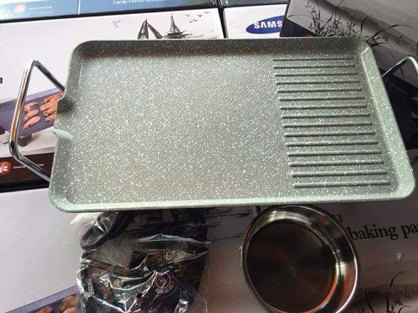 Bếp Nướng Điện Hàn Quốc, Vân Đá Nướng Không Khói ,An Toàn ,Hấp Thụ Thiệt Nhanh ,Không Dính ,Không Tốn Dầu Bơ, Bh Uy Tín 1 Đổi 1.