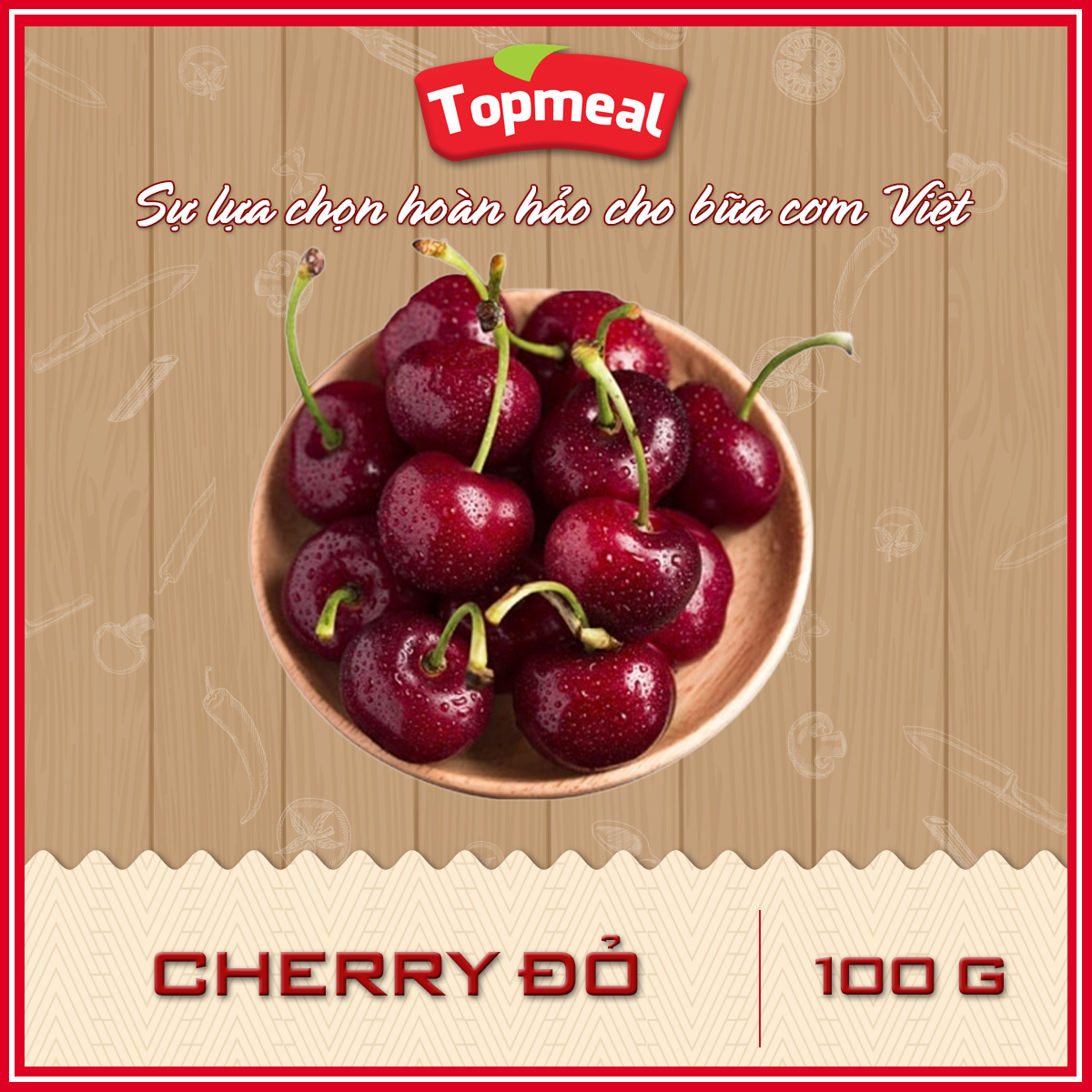 HCM - Cherry đỏ nhập khẩu 100 g - Giao nhanh TPHCM