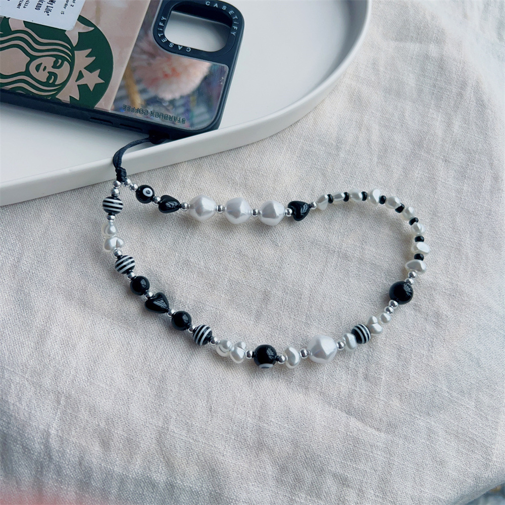 HERLOOK%20Black%20White%20Heart%20Phones%20Chain%20Pearl%20Beads%20Evil%20Eye%20Phone%20Charm%20Telephone%20Jewelry%20Wholesale%20Phone%20Straps%20Lanyard%20-%20Image%205