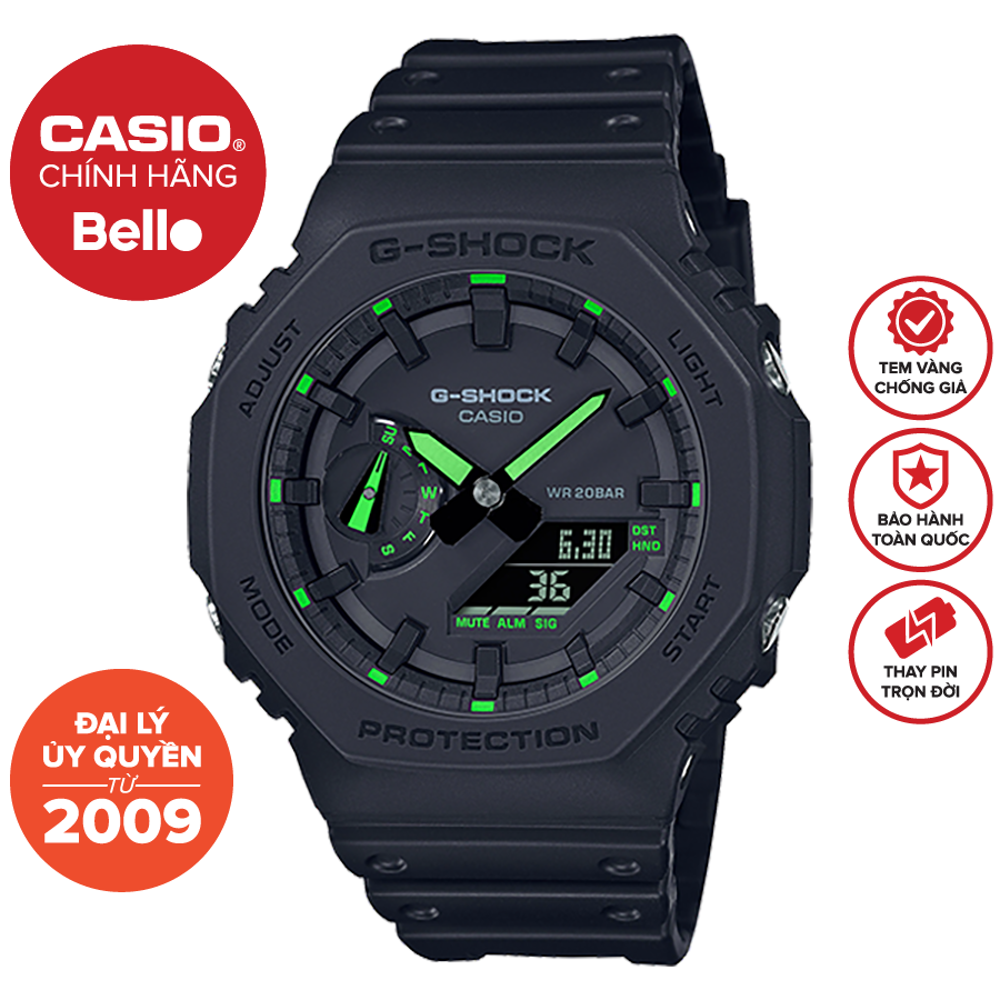 Đồng hồ Nam dây nhựa Casio G-Shock GA-2100-1A3 chính hãng bảo hành 5 năm Pin trọn đời