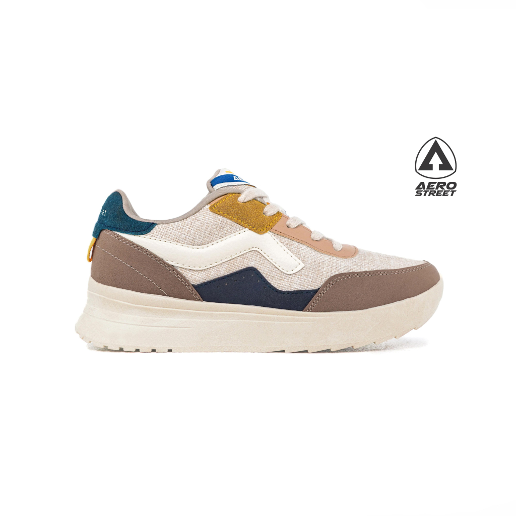 Aerostreet 37-44 Cosmo Krem Biru Tua Kuning Sepatu Sneakers
