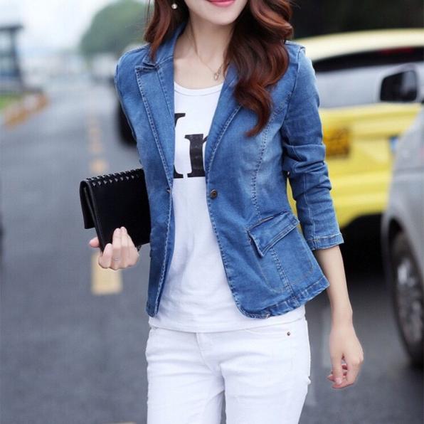 [HCM]ÁO KHOÁC JEAN CỔ VEST CÁCH ĐIỆU