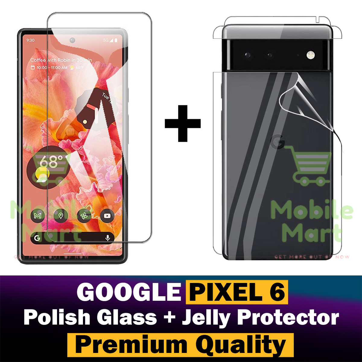 Google Pixel 6 Tempered Glass Screen Protector + Back Hydrogel Soft Film jell Protector Sheet For Google Pixel 6. 