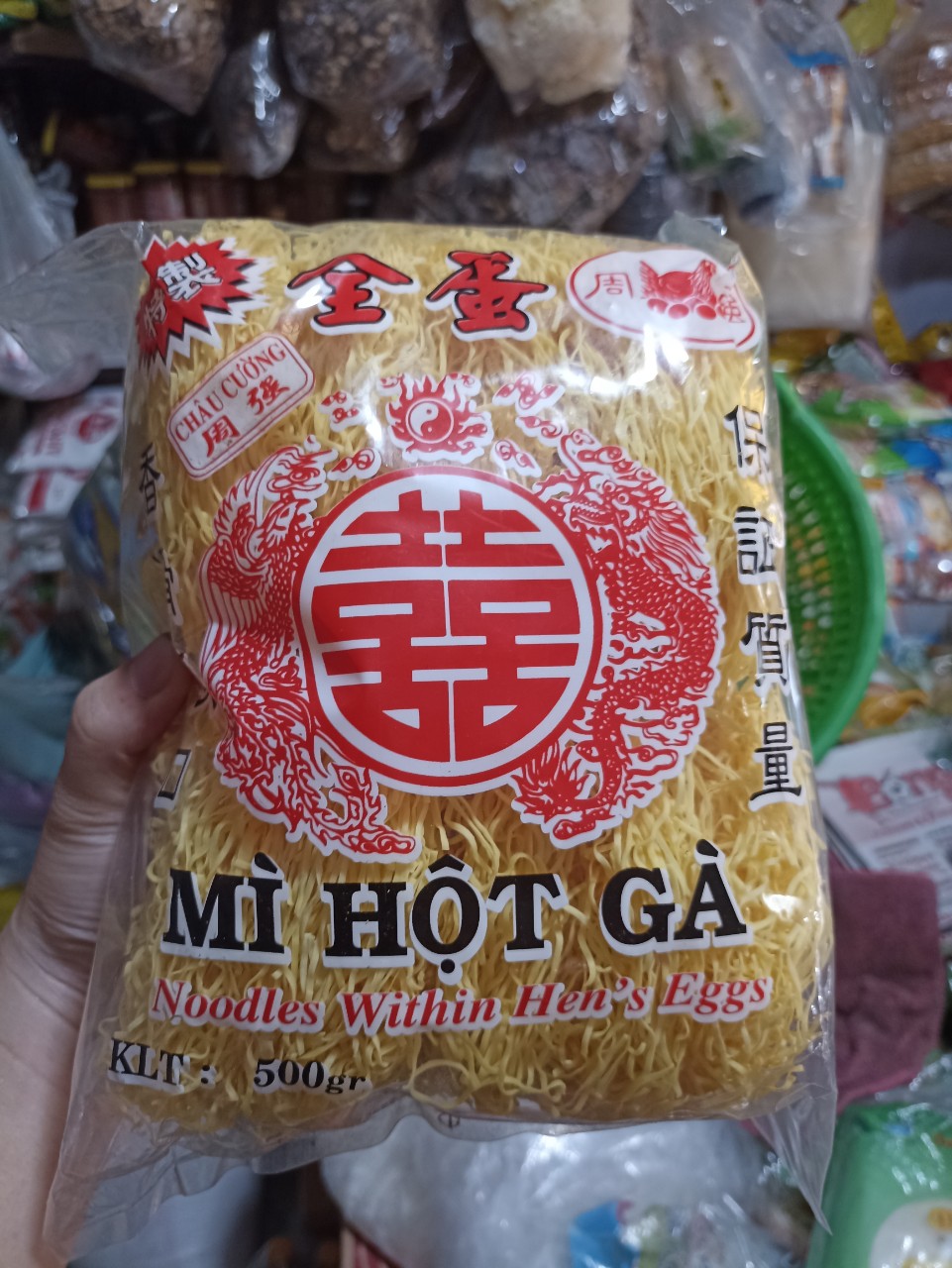 Mì hột gà Châu Cường sợi nhỏ 500gr