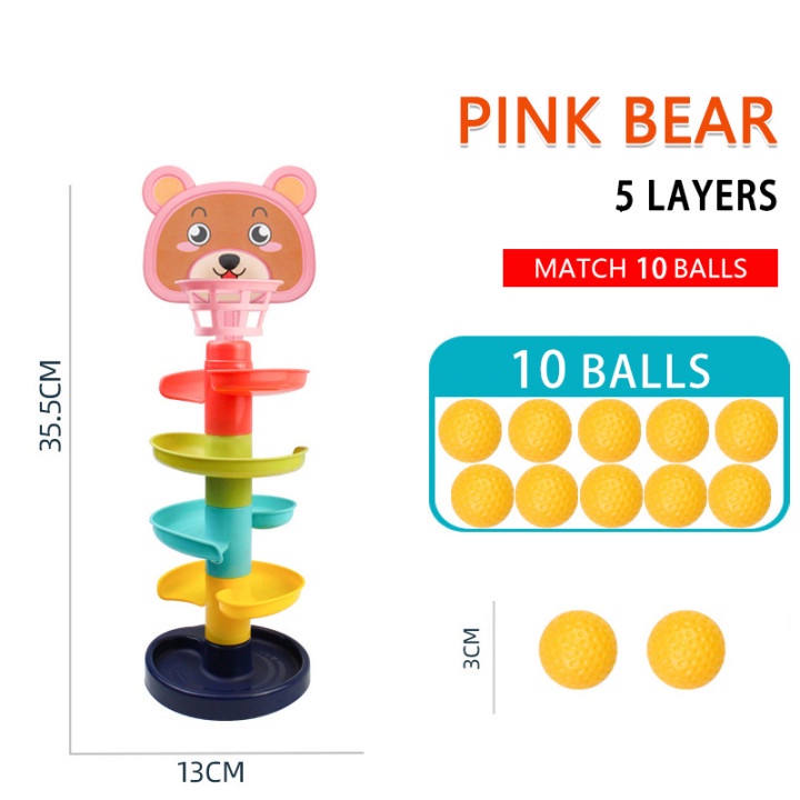 Children'S Fun Track Slide Ball Tower Shooting Stacks Of High Baby