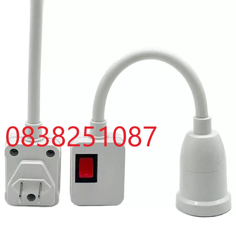 CHUÔI ĐÈN E27 THÂN LÒ XO CÓ CÔNG TẮC XOAY 360 ĐỘ