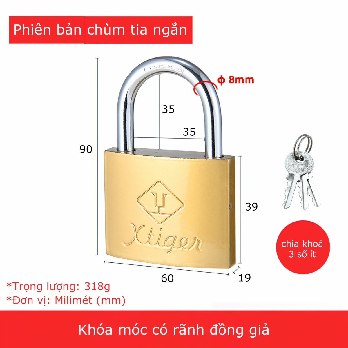Ổ khóa bấm Việt Nhật siêu bền, Ổ khóa cửa bấm tri vàng theo công nghệ Nhật Bản chịu lực cực kỳ chắc chắn -HD3406