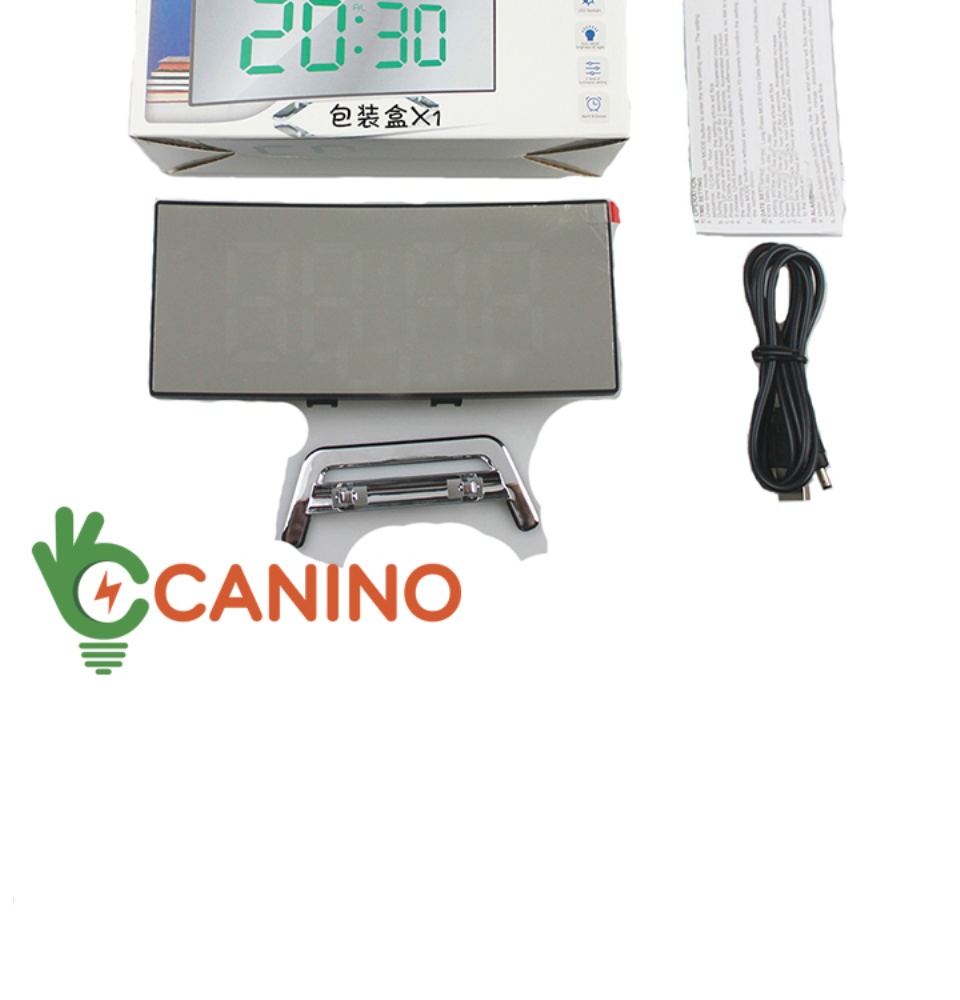 Đồng hồ LED LCD Miror Clock DT6507 mặt gương cong