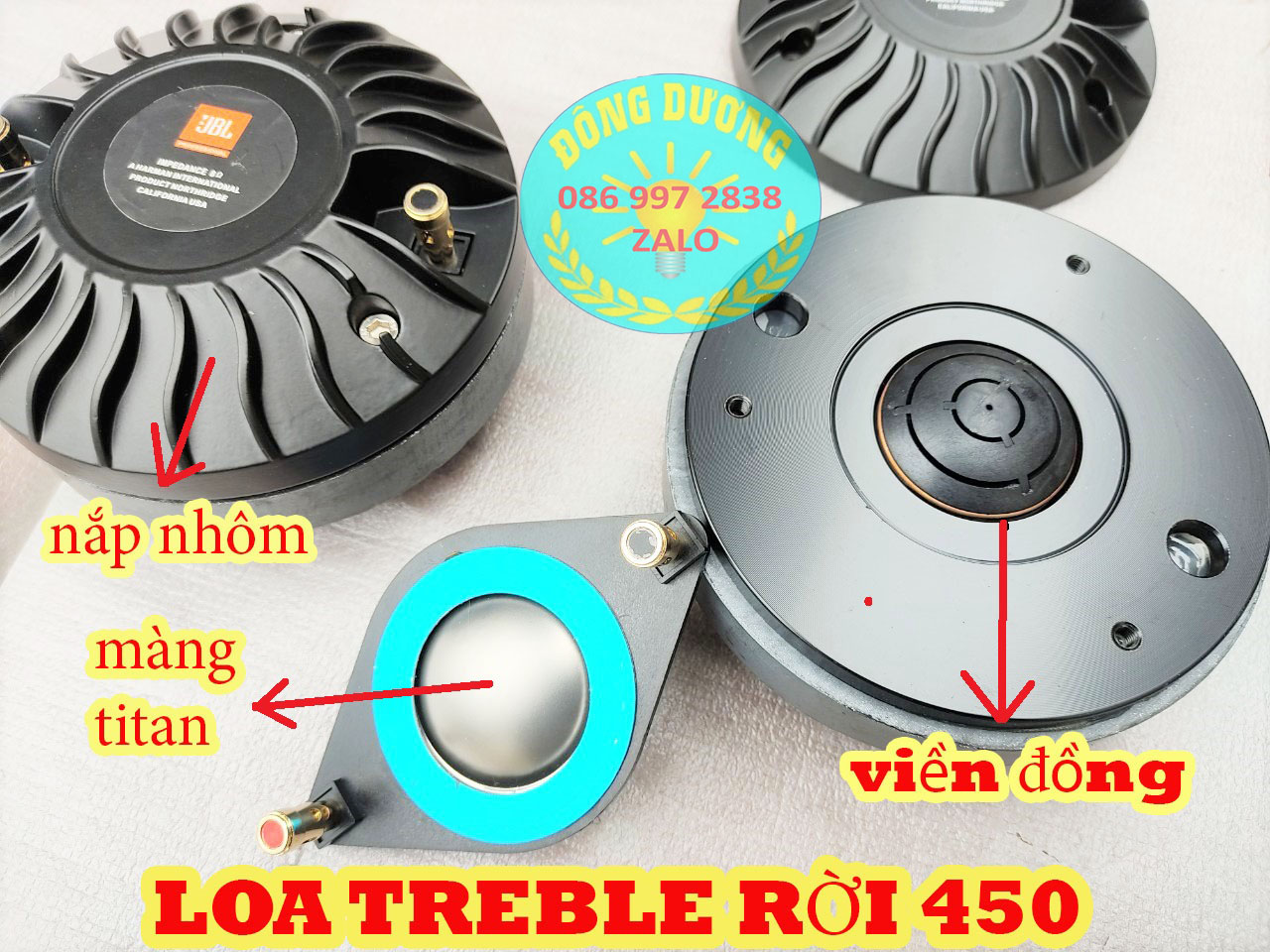 LOA TRÉP 450 JB L REN XOÁY NẮP NHÔM CÔN DẸT - GIÁ MỘT LOA