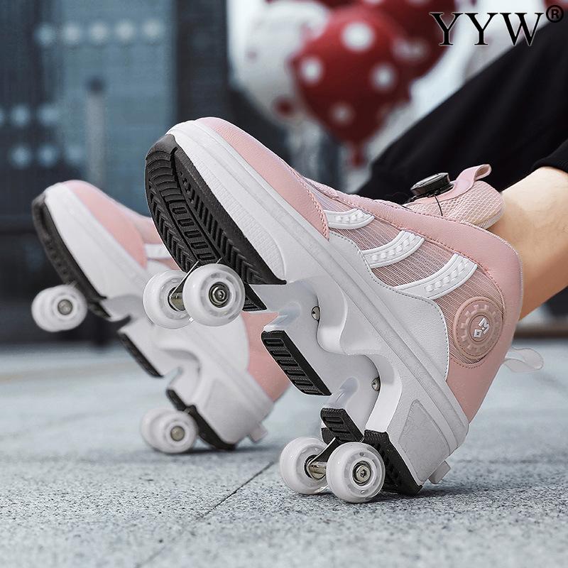 2 2022 Deform Roller Skate Shoes 4 Wheel Children Deformation