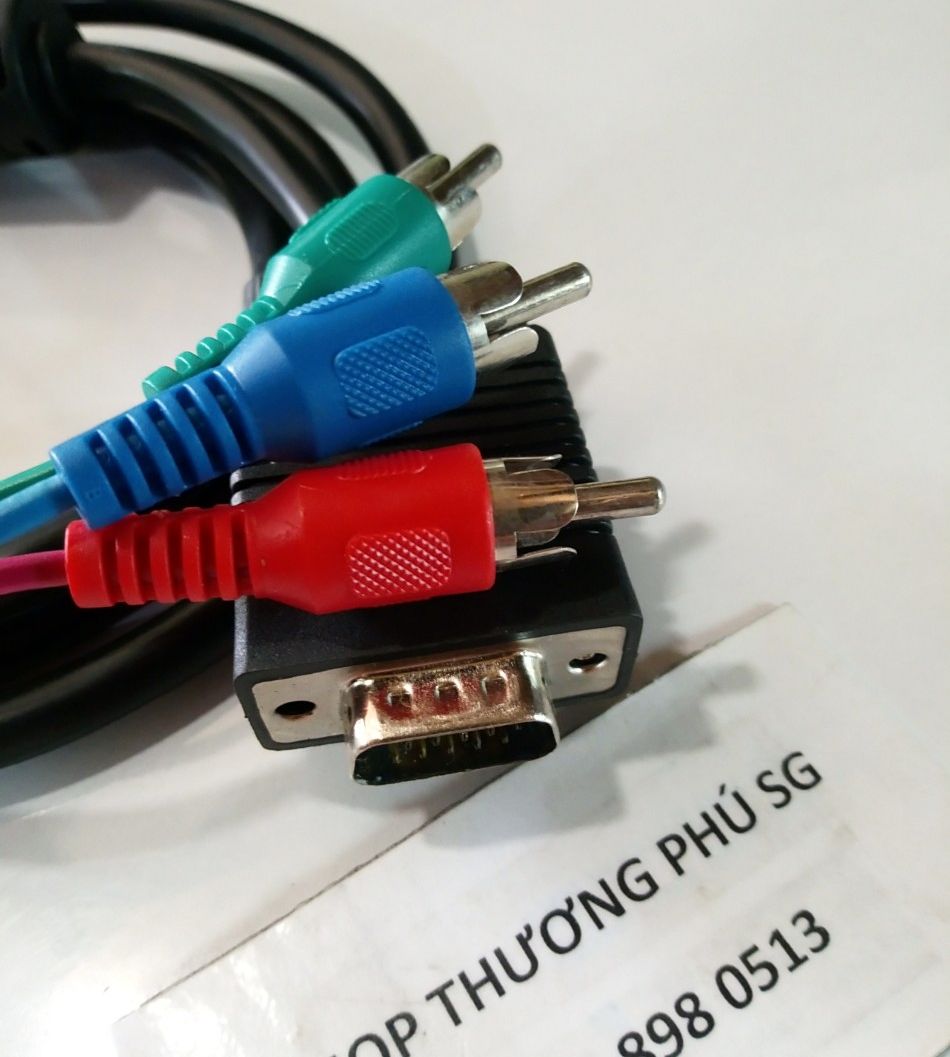 [HCM]Cáp tín hiệu VGA ra 3RAV (AV-Hoa sen): Cáp dài 1.5M