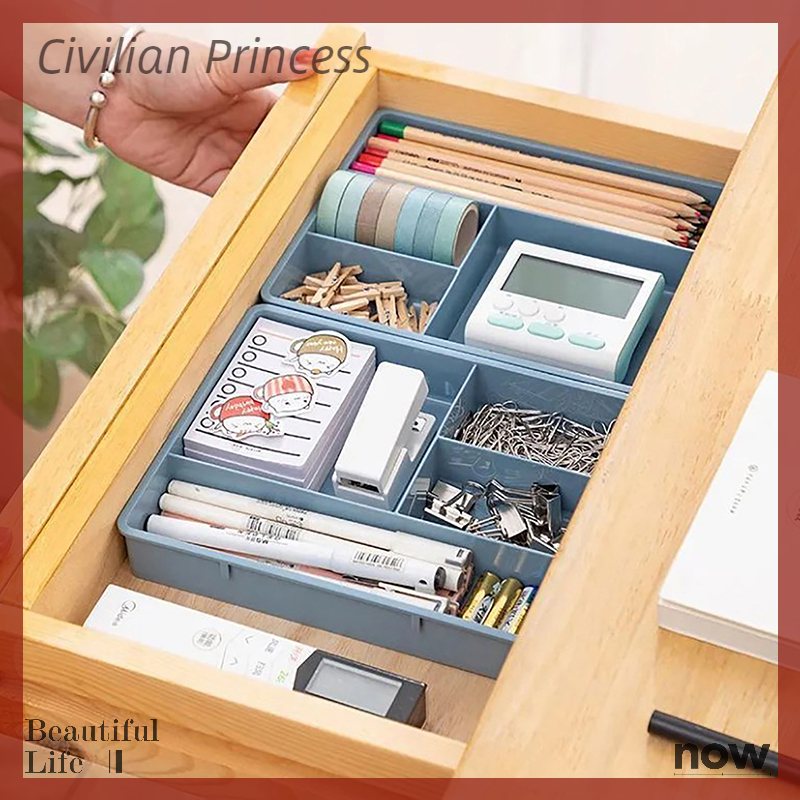 [Civilian] Desk Drawer Organizer Stackable Multi-cell Desktop Storage Bin Tray Multi-Purpose Divider Container for Household Office Home