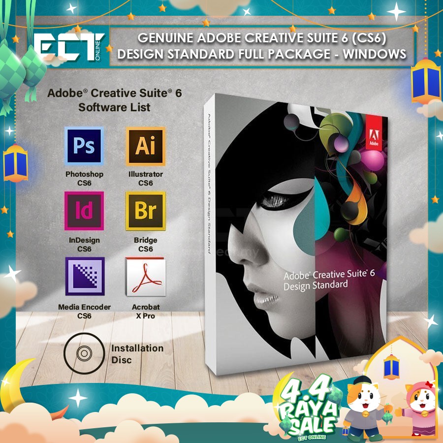 Genuine Adobe Creative Suite 6 (CS6) Design Standard Full Package 