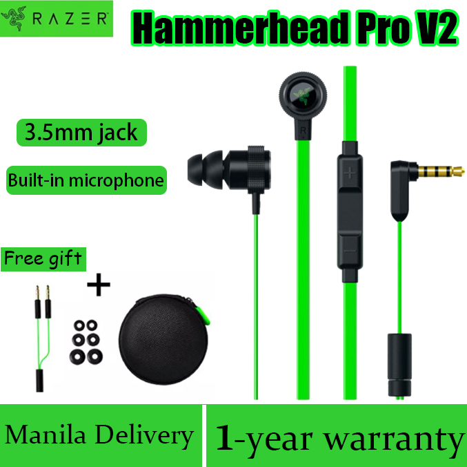 3cstore Razer Hammerhead Pro V2 Gaming Earphone For Phone 3 5mm Wired In Ear Bass Gaming Headset Earbuds Lazada Ph