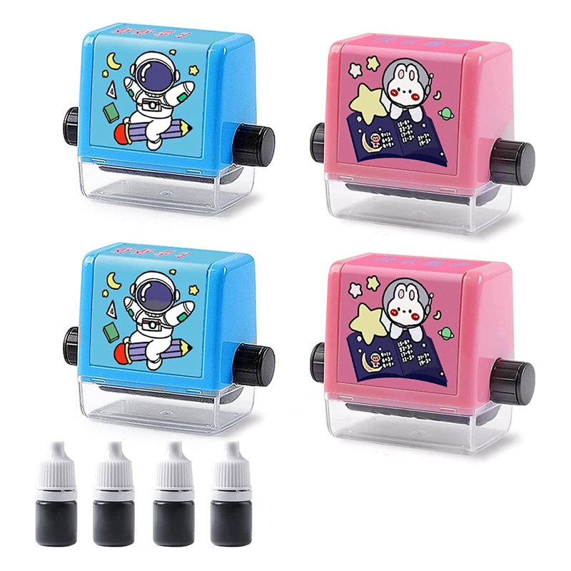 Teacher Stamps 4PCS Roller Digital Teaching Stamp