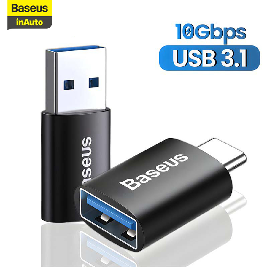 OTG Bộ chuyển đổi Baseus inauto USB C sang USB A 10Gbps Đồng bộ hóa dữ