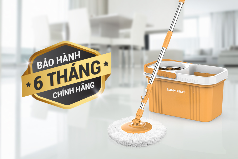 Bộ lau nhà xoay 360 độ SUNHOUSE KS-CL350PO - Bảo hành chính hãng 6 tháng