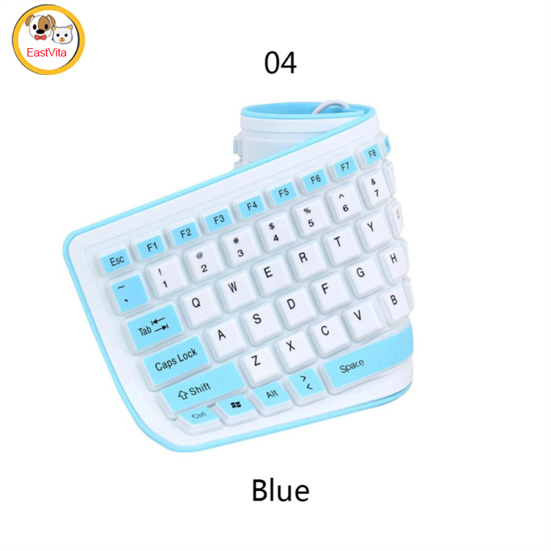 Portable Silent Foldable Silicone Keyboard Usb Flexible Soft Waterproof Roll Up Keyboard For Pc Laptop