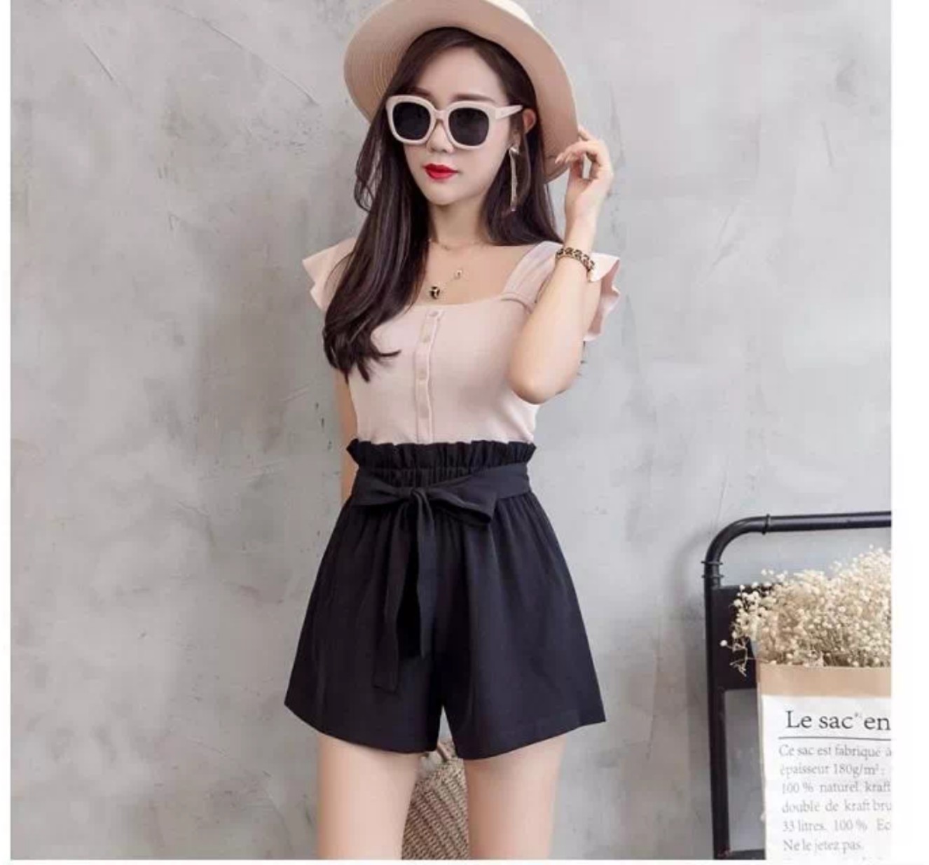 [HCM] QUẦN SHORT CỘT NƠ LƯNG CAO NỮ