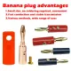 4mm Banana Male Plug + Female Socket Connector Screw Terminal Binding Post Audio Speaker Adapter Black Red Banana Pin. 