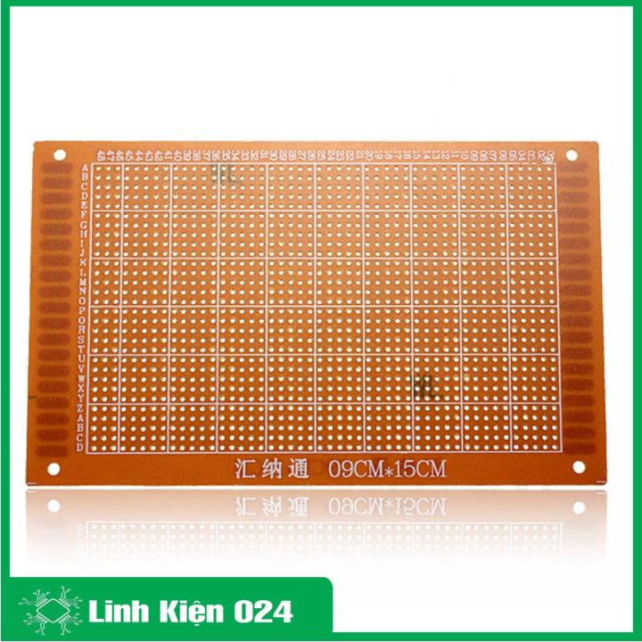 Bộ 2 tấm PCB phíp đồng đục lỗ 1 mặt 9x15Cm