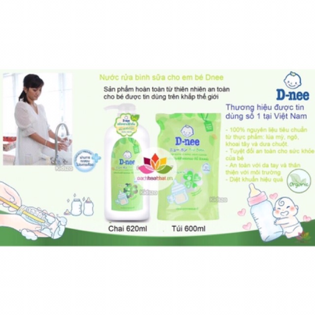 ( Dạng chai và túi) Nước rửa bình/ xúc bình sữa Dnee Thái Lan mẫu mới