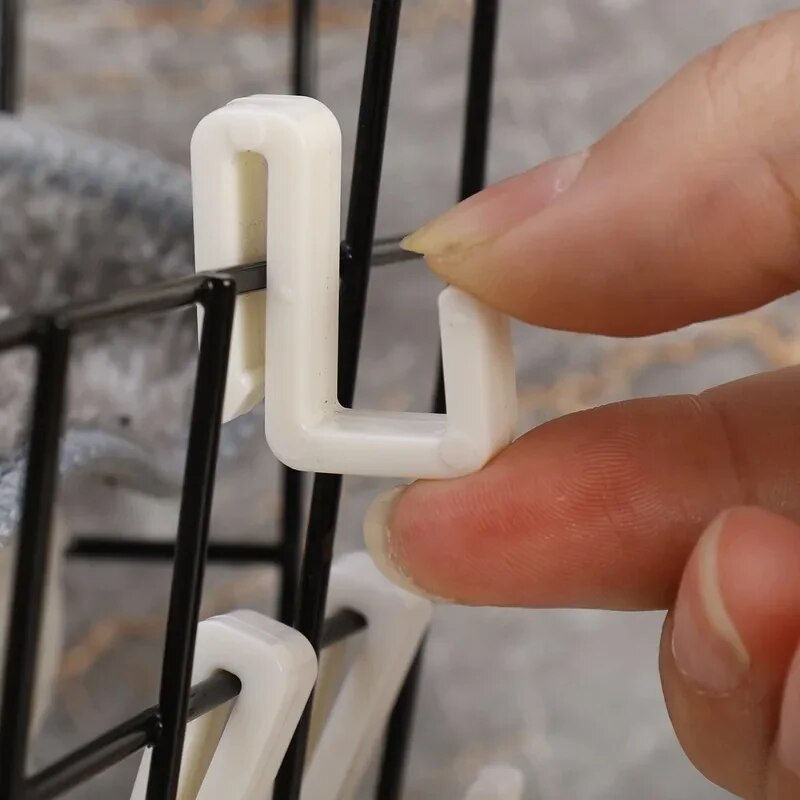 Feelife 100pcs Mini S Shape Hooks Key Hanging Hook Towel Racks Kitchen Bathroom Reusable Plastic Organizer Holder Home Multi-Purpose Hooks
