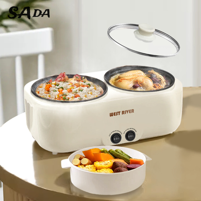SADA Double-gallon rice cooker cross-border multi-function small electric cooking pot Yuanyang electric hot pot household electric steaming all-in-one pot