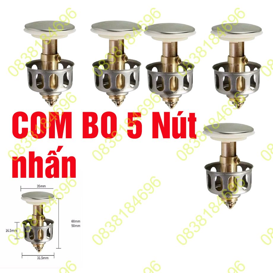 COMBO 5 Nút xả lavabo, nút nhấn chậu rửa mặt bằng inox 304 cao cấp kiểu nhấn xả nước tiện lợi.COMBO 10 COMBO 20 lựa chọn theo ảnh và số
