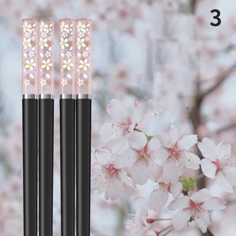 Amber Sakura Japanese Chopsticks Antibacterial Anti-slip Temperature Resistant