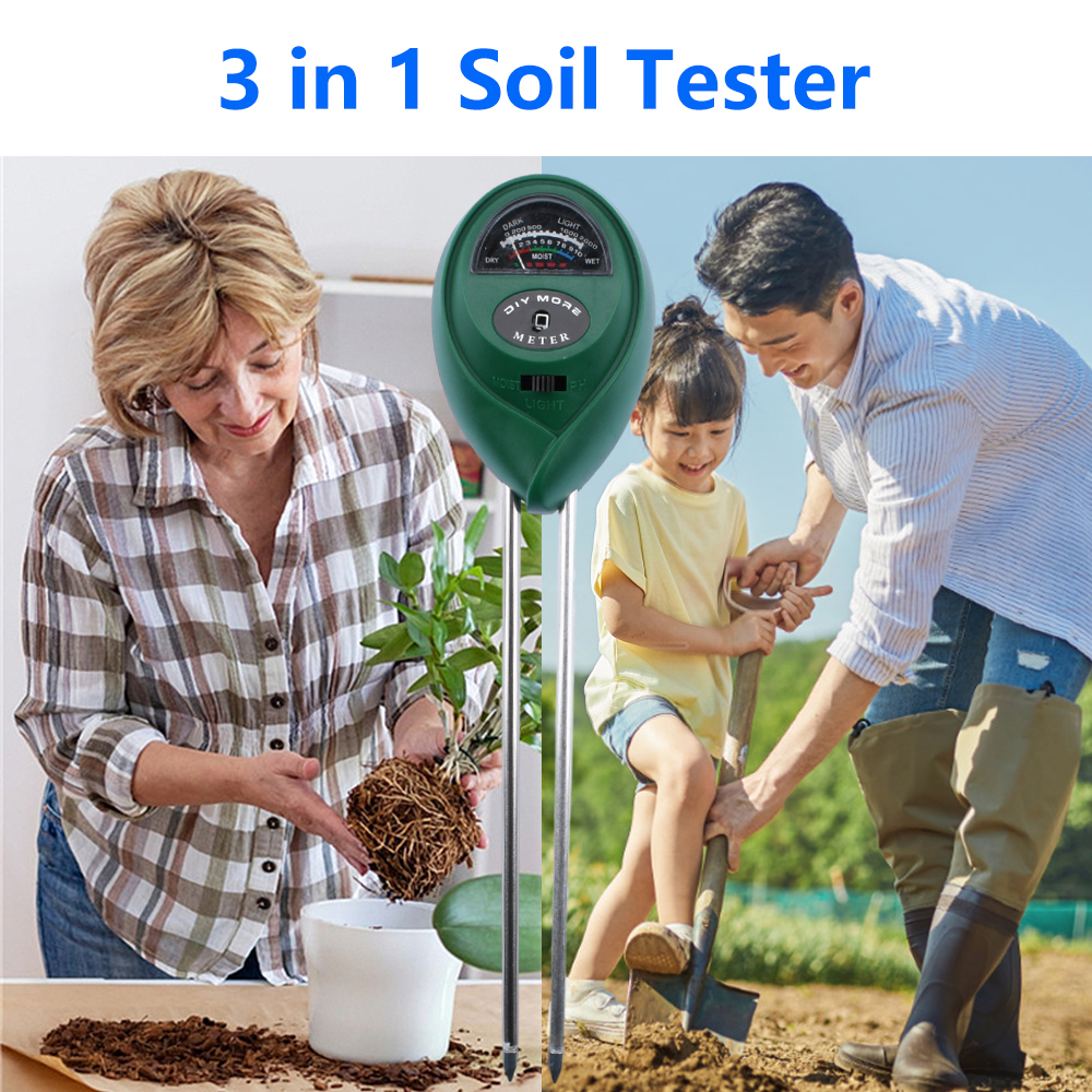 Foriot Soil Moisture Meter 4 in 1 Soil Ph Meter Soil Tester for Moisture Light Soil Ph Test Kit for Garden Lawn Farm Indoor & Outdoor