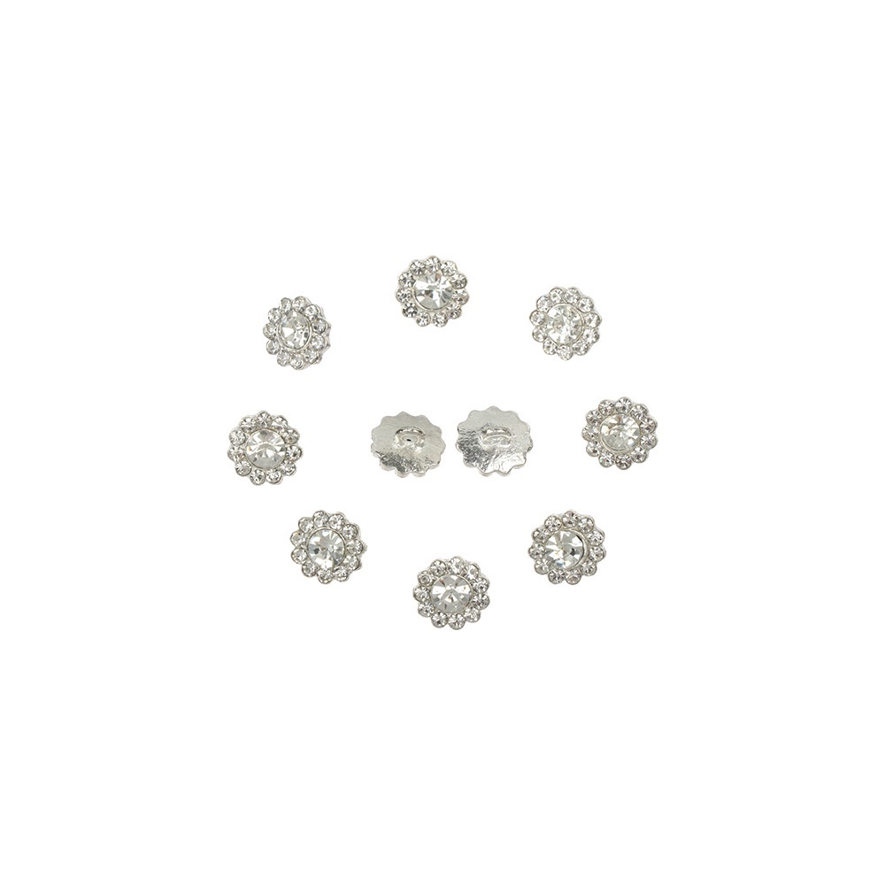 ❡✑¤ Set 10 nút kim loại đính đá dùng may trang trí quần áo/ sổ tay diy