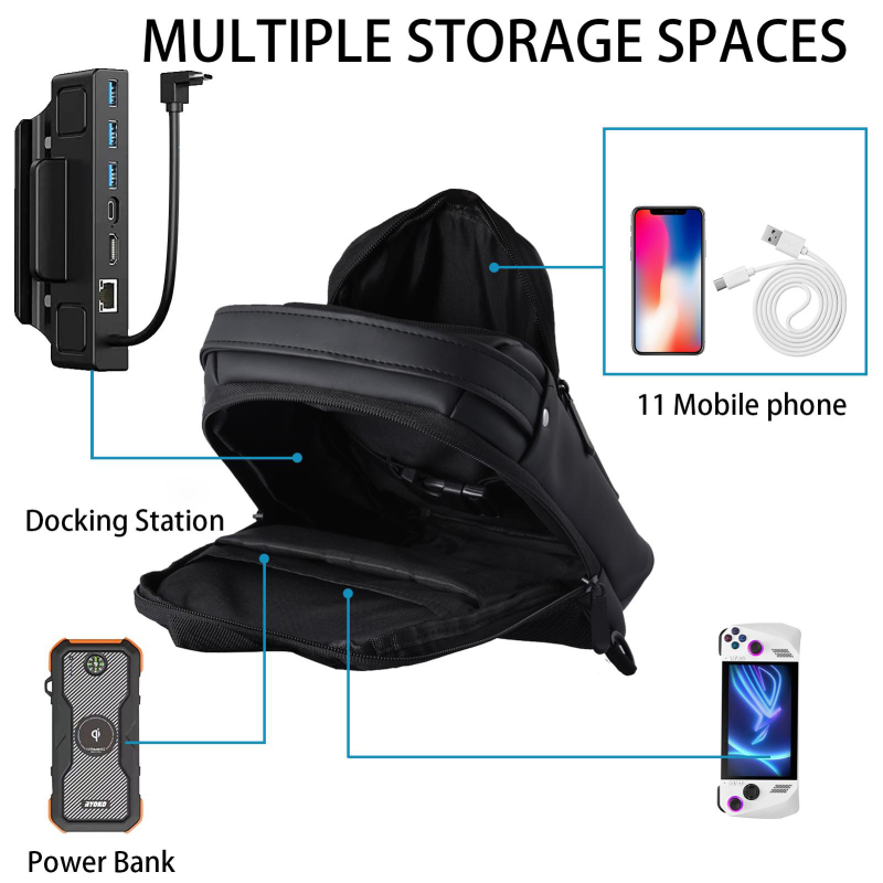 Portable Console Backpack Cross Body Shoulder Shockproof Protective Case Bag Compatible For Asus ROG ALLY Bags