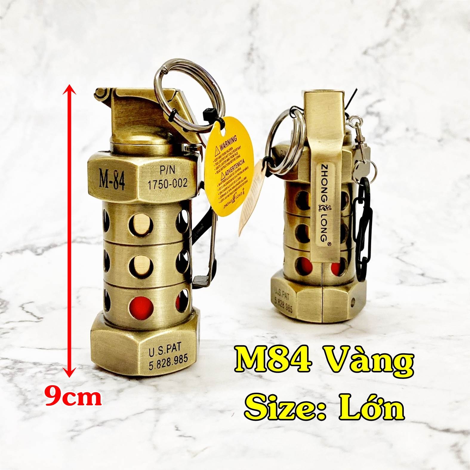 [HCM]Bật Lửa Gas Khè Móc Khoá Hình Trái Lựu M84 Size 9cm (2 Màu)