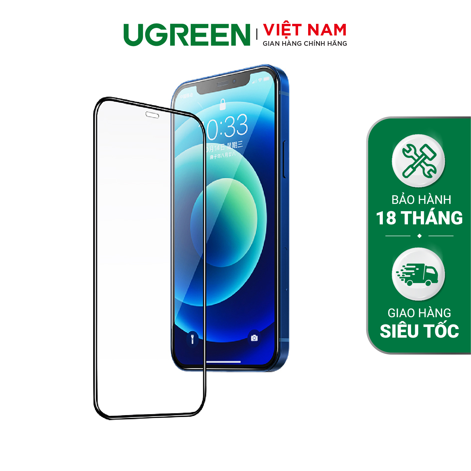 Kính cường lực UGREEN SP111 độ cứng 9H bảo vệ cho iPhone X/Xs 5.8 inch - Hàng phân phối chính hãng