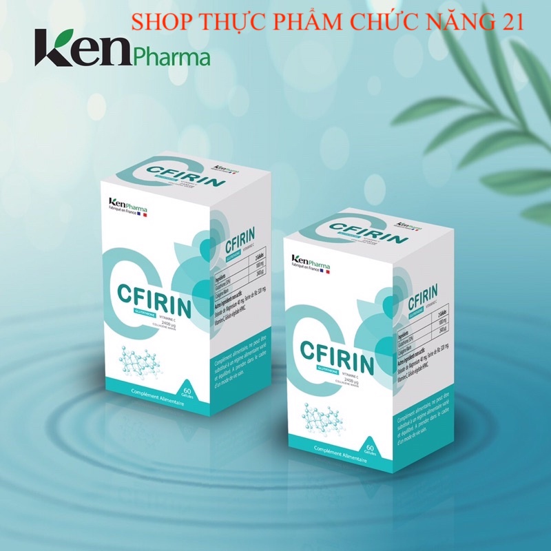 cfirin glutathione vitamin c CFIRIN GLUTATHIONE VITAMIN C - Viên uống đẹp da,ngăn ngừa lão hoá, hỗ trợ  giảm nám sạm da, tàn nhang.( Nhập khẩu Pháp )