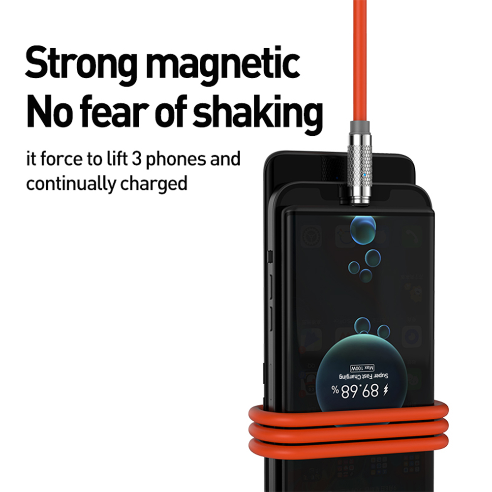 【ailsen&new type】The New Magnetic Suction Data Cable Is Suitable For Huawei Super Fast Charging TYPEC Three-in-one Magnetic Suction Line Charging Line Case Line