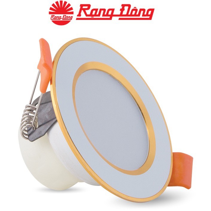 Đèn LED Âm Trần Downlight Rạng Đông Đổi 3 Màu D AT10L DM 60/3W Vỏ Nhôm Đúc - Viền Vàng