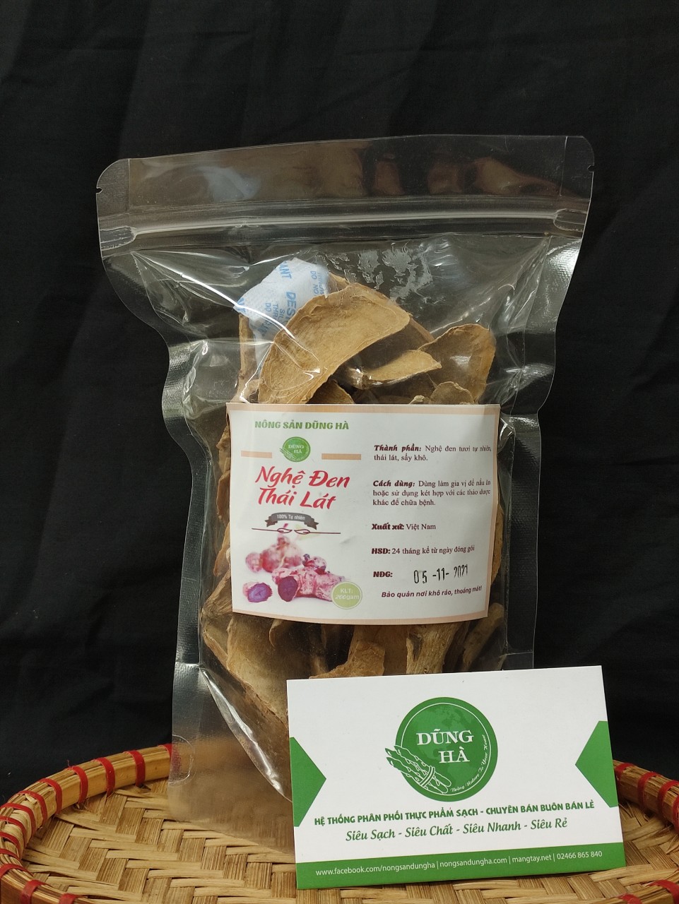 Nghệ đen khô thái lát túi 1kg