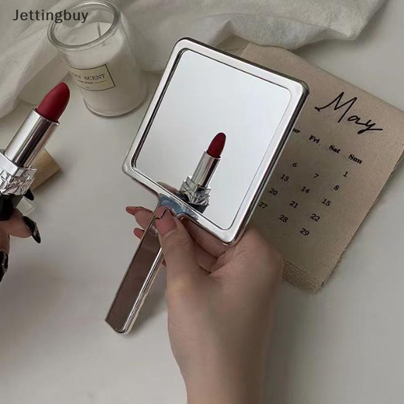 Flash Sale Ins Liquid Shape Square Mirror Mini Hand-held Desktop Cosmetic Mirror Makeup Mirror Travel Metallic Portable Beauty Mirror