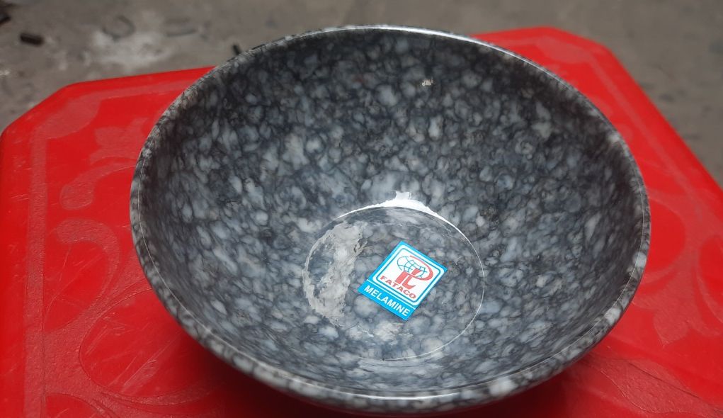 Chén(bát) cơm nhựa Melamine vân đá đen