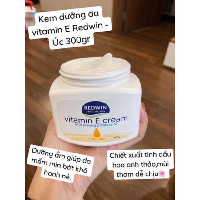Kem dưỡng da mềm mịn Redwin Vitamin E cream 300g